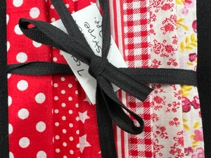 Products: 100% Craft Cotton Chubbies (E) Red Flower pack – 50cm x 10cm Stripes – 7 piece pack – 100% Cotton – Per Pack – Moreland Fabrics