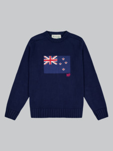 Flag Knit Sweater - Navy