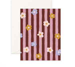 Daisy Stripe Card
