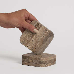 Homeware 1: Ned Stone Coasters - Grey Travertine