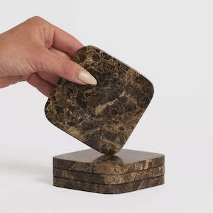 Ned Stone Coasters - Dark Marble