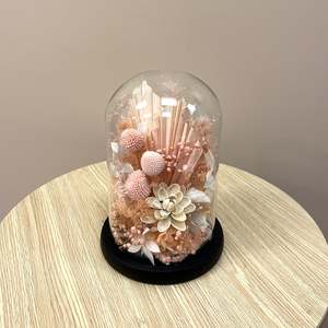 Peachy Pink Floral Dome - Medium