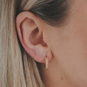Ribbed Hoops Gold By Katy B