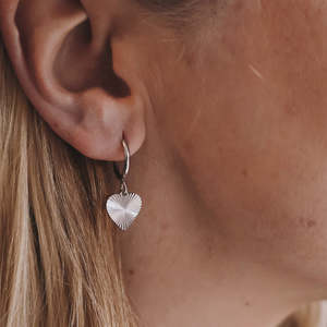 The Everyday Edit 1: Silver Textured Heart Hoops