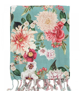 Fleur Turkish Towel Aqua