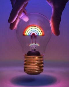 Homeware Seed Lights Led Candles: Lightbulb Lamp USB Charged - Rainbow