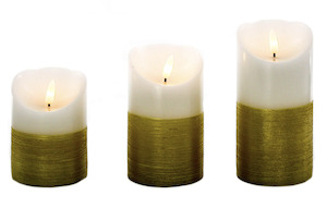 Homeware Seed Lights Led Candles: Bullet Wick Candle/Gold - Small
