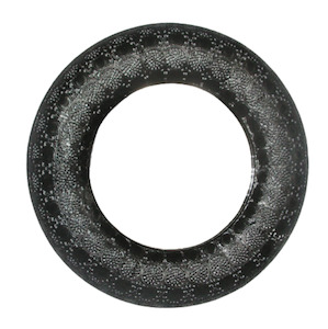 Round Black Mesh Mirror