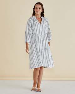 Jenna Dress - Black/White Stripe