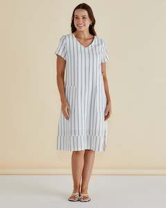 Elwood Dress - Black/White Stripe