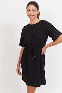 Jardin Tshirt Dress - Black