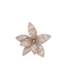 Champagne Fabric Flower Clip - Small