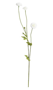 Homeware Faux Plants: Pompom Spray x4 - White