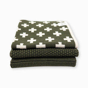 Homeware Kitchen Entertaining: Dishcloth Variety 3pk - Olive+