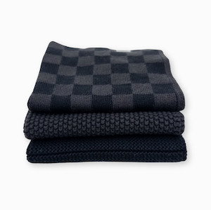 Dishcloth Variety 3pk - Poppy Seed Chequer