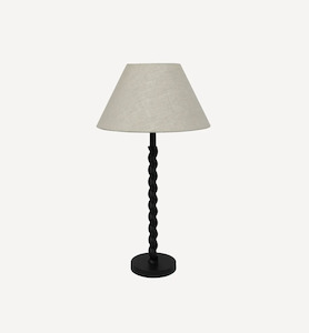 Homeware Lighting: Twist Table Lamp Base Short with Coolie Linen Shade Natural