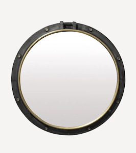 Homeware Mirrors: Port Hole Mirror - Black