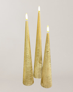 Cone Candles AA with Timer - Gold