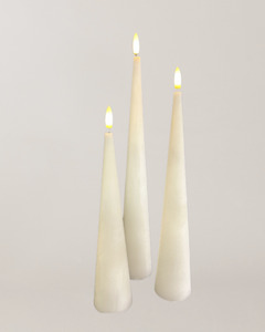 Homeware Seed Lights Led Candles: Cone Candles AA with Timer - White