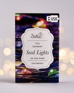 Homeware Seed Lights Led Candles: 10m USB Seed Lights - Silver Rainbow