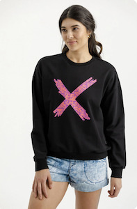 One For 49 99 Or Two For 89 99: Kayla Crew - Black with Sunset Floral X