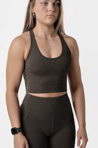 BRAS: PERFOMANCE LONG LINE BRA ( PERFORMANCE KNIT ) - ASH BROWN