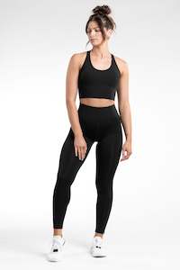 TIGHTS: SIDE POCKET F/L TIGHT - BLACK - (HYBRID KNIT)