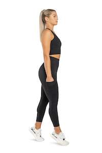 Tights With Pockets: CARGO POCKET TIGHT  7/8 - BLACK