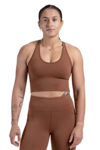 Sports Bra: CUT OUT LONG LINE SPORTS BRA  - RUST | CONTOUR V2