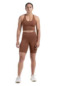 Womens Shorts: SIDE POCKET BIKE SHORT - RUST | CONTOUR V2