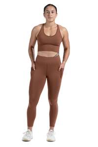 Tights With Pockets: SIDE POCKET 7/8 TIGHT - RUST| CONTOUR V2