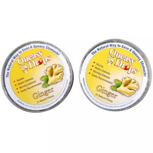 Natural Queasy Drops - Ginger, Nausea Relief 2 x Pack