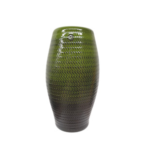 Colourful Plain Glaze Pots: Roulette Bead Verde
