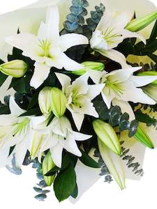 Bouquet: White Oriental Lily Bouquet