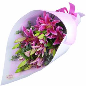 Flowers: Pink Lily Bouquet