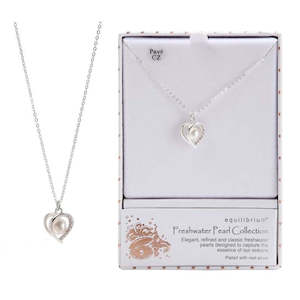giftware: Equilibrium Modern Heart Fresh Water Pearl Necklace