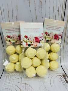 Products: Seriously Good Chocolate Strawberry + Champagne Truffles Moss & Co