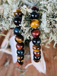 Mixed Tigers Eye Bracelet Moss & Co