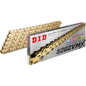520ZVM-X x 120ZB Gold X'Ring chain w/ ZJ rivet link DID (520ZVMX120G)