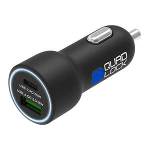 Battery Chargers: Quad Lock Car - Dual USB 12V Charger