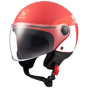 Open Face Helmets: MT STREET S [INBOARD MATT RED/WHITE]