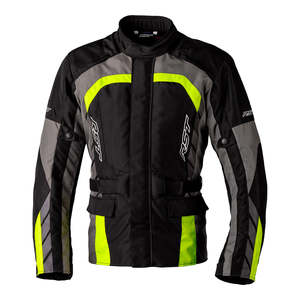 Textile Jackets: RST ALPHA 5 CE TEXTILE JACKET [BLACK/FLO YELLOW]