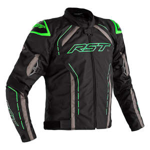 Textile Jackets: RST S-1 CE TEXTILE JACKET [BLACK/NEON GREEN]