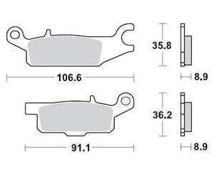 Brakes 1: BRAKE PADS REAR RIGHT MOTO MASTER PRO SINTERED YAMAHA YFM550 09-15 YFM700 07-ON