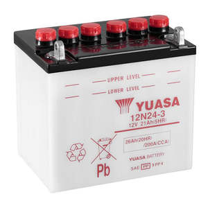 Electrical: 12N24-3/3DM DG Battery with 1.8ltr acid pack Yuasa (12N243PK)