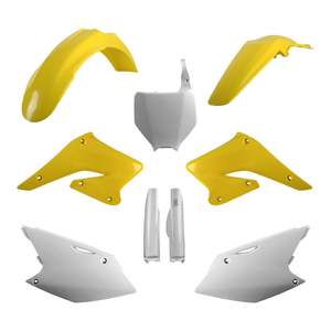 Plastics: Polisport Full Plastic Kit RM-Z250 '04–'06 - OEM Yellow / White