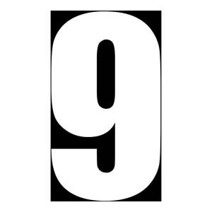 Whites Race Number - White #9 (10 Pack)