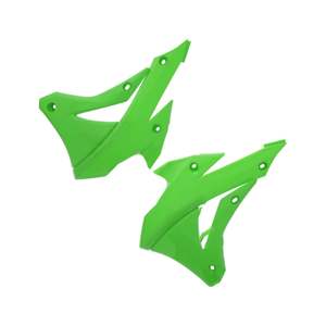 Cooling Sysyems: Polisport Radiator Scoops Kawasaki KX85/100/112 '14- Green / Green