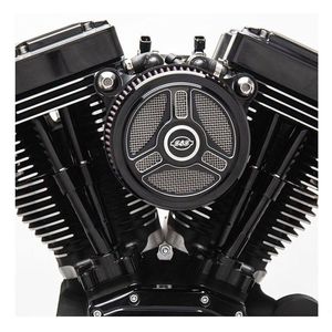 170-0210 TRI-SPOKE AIR CLEANER COVER IN GLOSS BLACK WITH MACHINED HIGHLIGHTS FOR&hellip;