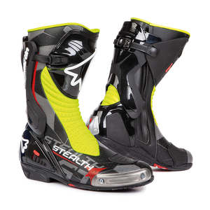 Boots: Stylmartin Stealth Evo Air Boots - black/fluro